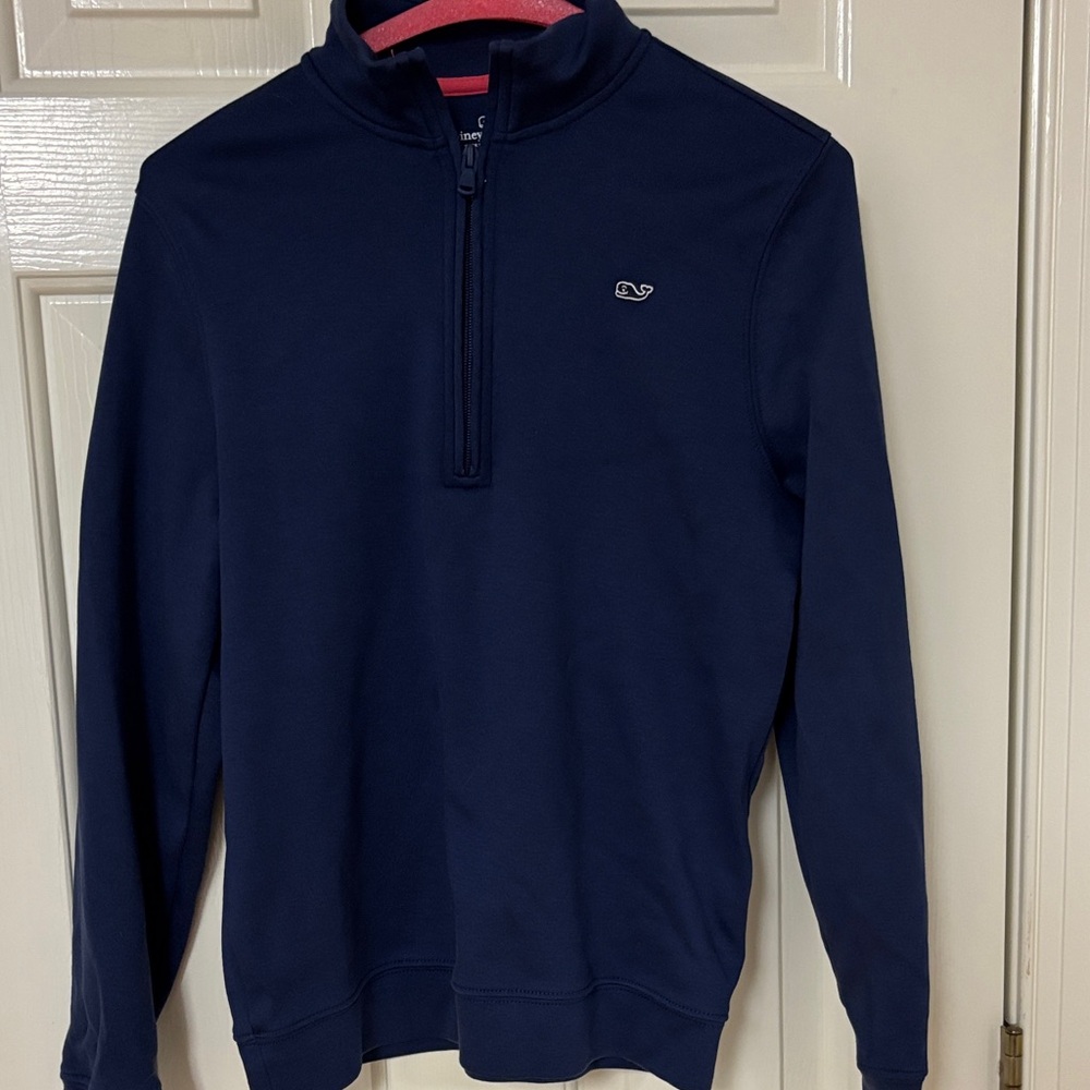 Vineyard Vines boy’s Deep Blue saltwater quarter zip.